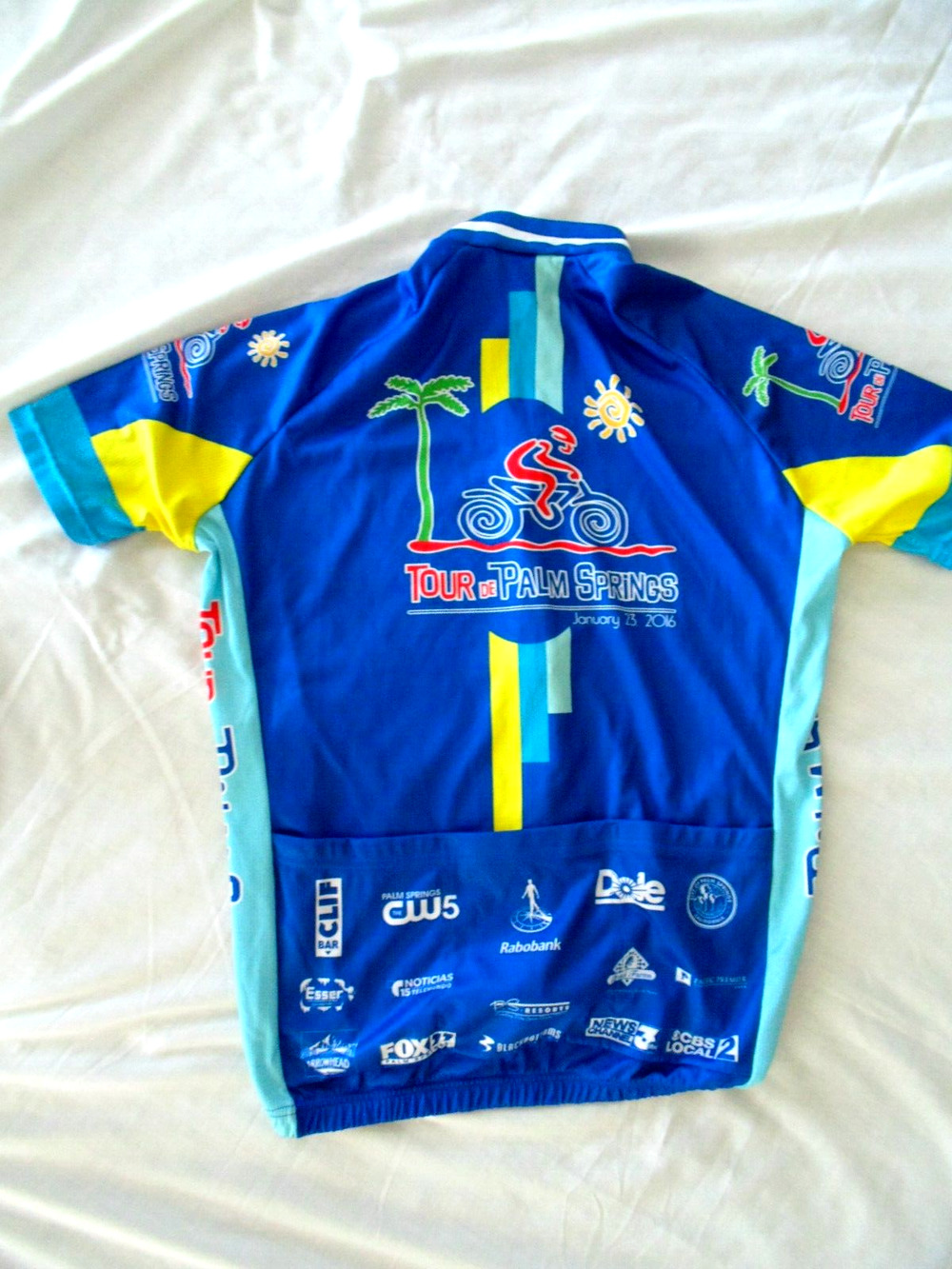 Colorful Blackbottoms Cycling Jersey Mens M Tour De Palm Springs Blue Sporty
